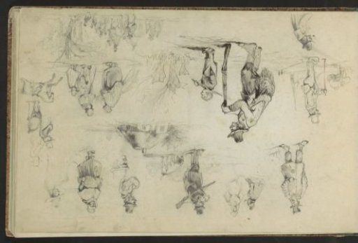 Study Sheet, Including a Hunter, Horse and Figures after Victor Adam