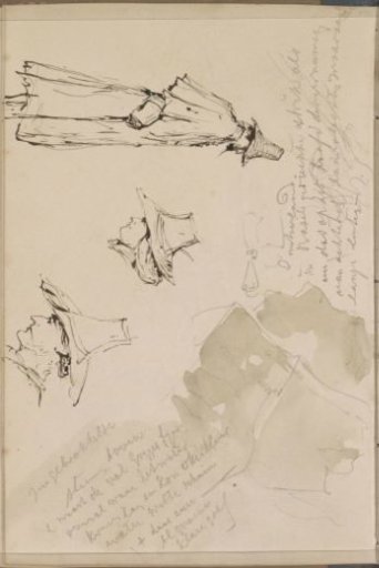 Man in a Long Cape and High Hat and Two Male Heads