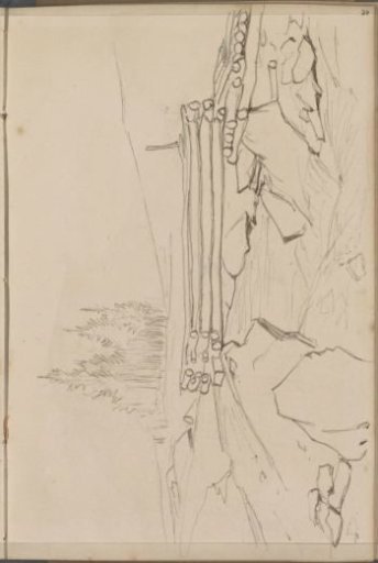 Bridge of Logs over a Rocky Stream