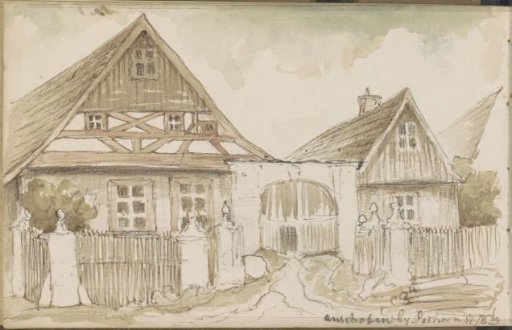Half-timbered house near the Podhorn Mountain in Marienbad