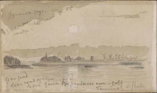 River Landscape with Windmills