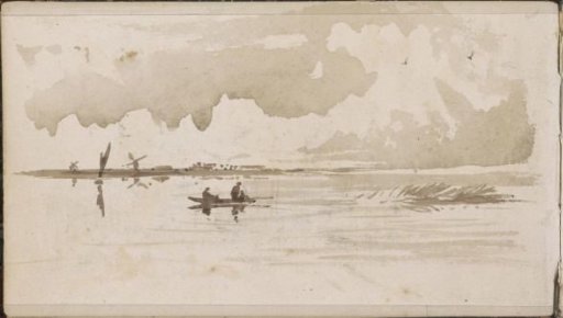 River Landscape with Mills and Figures in a Rowing Boat