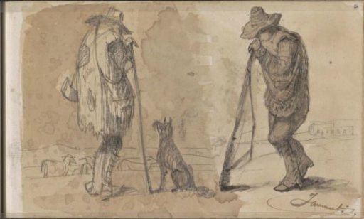 Two Hunters in a Meadow