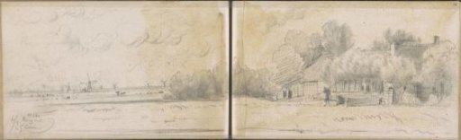 Landscape with Mills, Cattle, and a House among the Trees