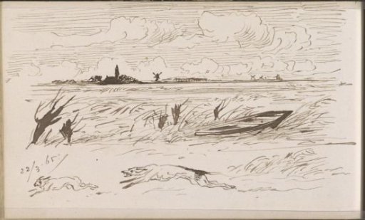 River Landscape with a Church Tower and Mills
