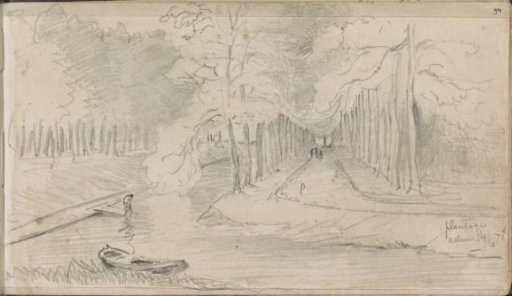 Forest Path by a Canal near the Plantage