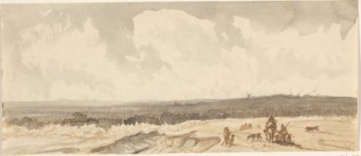 Distant view with hunters at Materborn