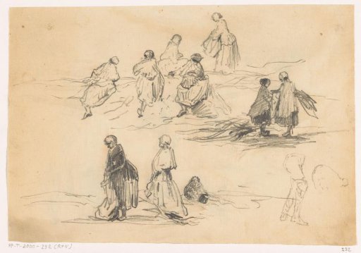 Sheet with Studies of Farm Workers