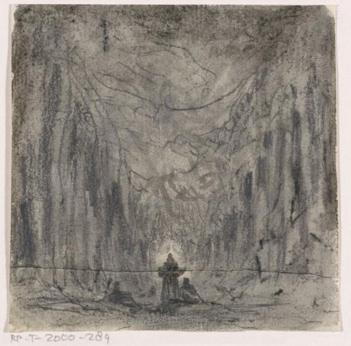 Forest landscape with a figure