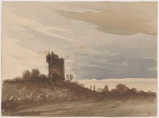 Landscape with a dilapidated tower