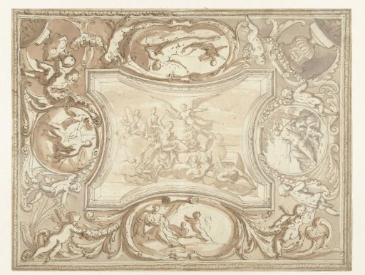 Design for a Ceiling Painting with Side Panels