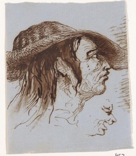Head with a Broad Hat with a Slouching Brim