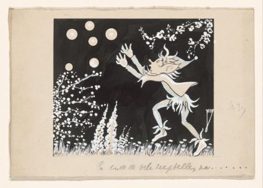 Elf Chasing Soap Bubbles