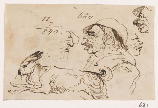 Hare and four heads