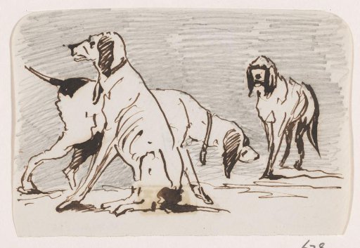Three Hunting Dogs