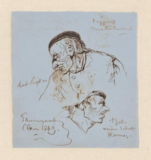 Sheet with two heads and notes