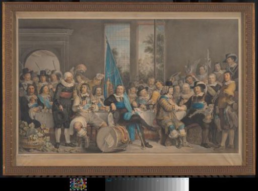 Archer's banquet in the Crossbow (St. George) guildhall in Amsterdam, celebrating the conclusion of the Peace of Münster, 18 June 1648