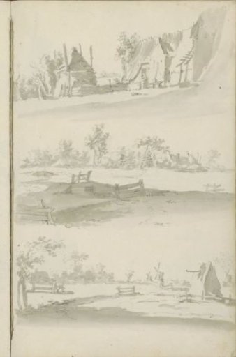 Farm with haystack and landscapes