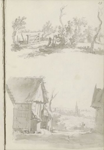 Enclosed pasture and a city view