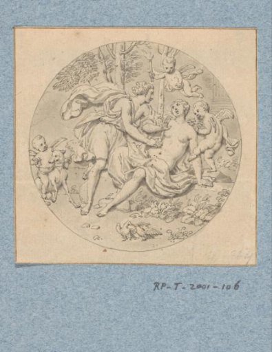 Design for the decoration of a clock case with Venus and Adonis