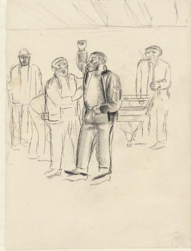 Men arguing at a billiard table