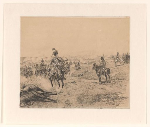 Mounted artillerymen of the Imperial Guard on the battlefield