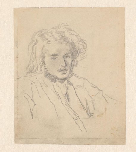 Portrait study of a young man with wild hair