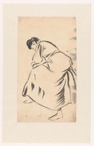 Woman bending forward