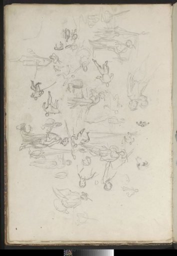 Study sheet with figures in various poses