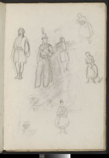 Study sheet with figures and eyes