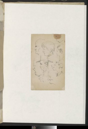 Study sheet with (caricatured) heads
