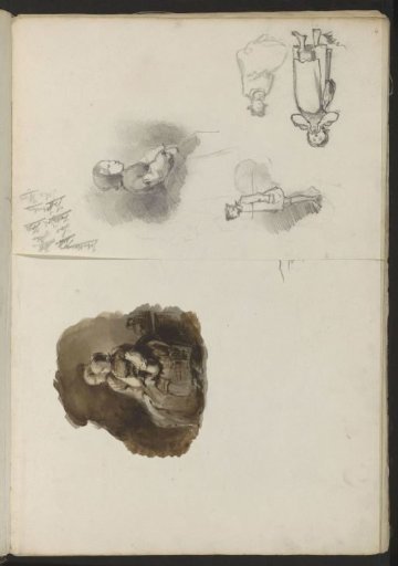 Study Sheet with Girls and a Walking Man