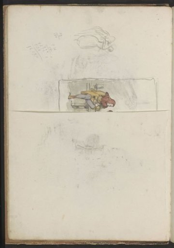 Seated Man on a Bench and Figures