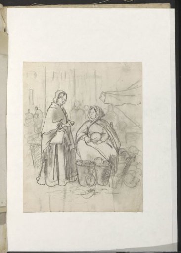 Market scene with a fruit seller