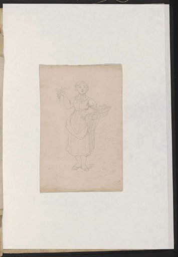Woman with a basket of grapes