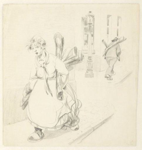 Man and woman selling carpets