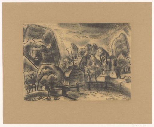 Landscape with a farmhouse among trees