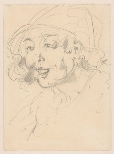 Woman with a hat and a cherry in her mouth
