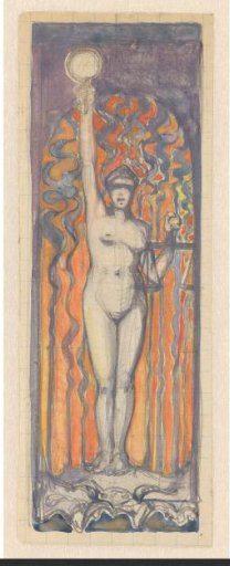 Nude woman with mirror and scales