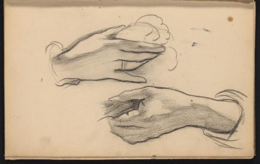 Two hands holding objects