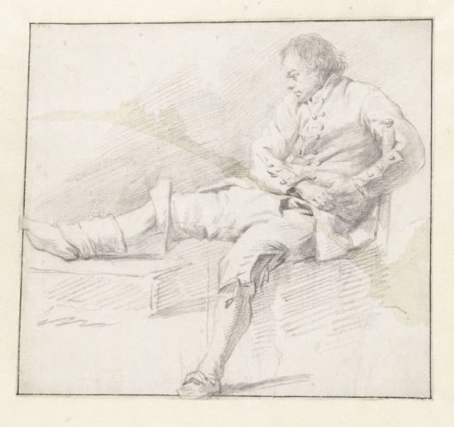 Figure Study of a Seated Man, Facing Left