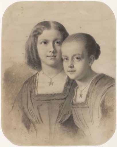 Portrait of Woltera Geertruida, Countess of Limburg Stirum, and Countess Frederika Augusta