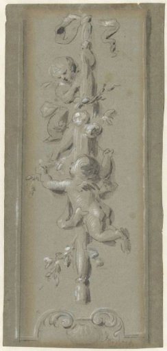 Design for a wall covering with two putti