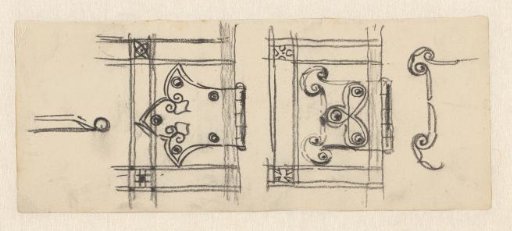 Two designs for the decoration of a book cover with a clasp