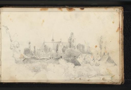Village view with trees