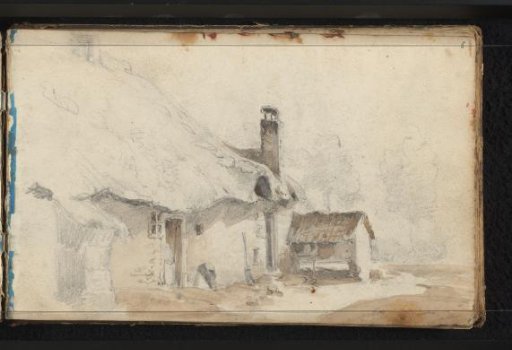 Farmhouse with chimney and outbuilding