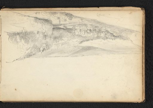 Hilly landscape with building