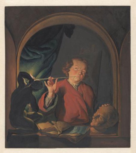 Self-portrait of the artist, seen through a window