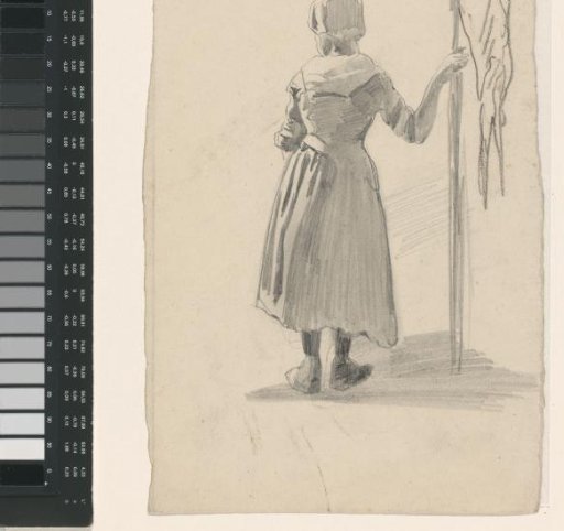 Standing woman with flag