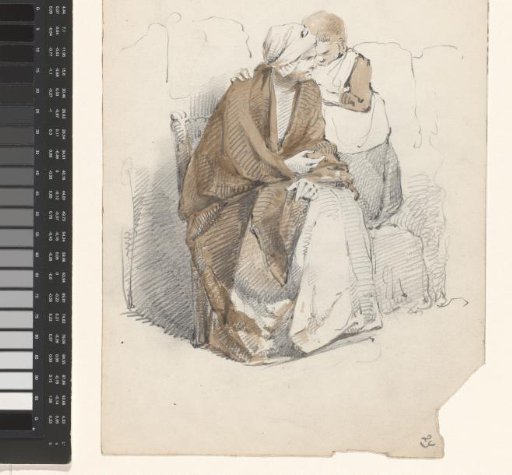 Seated woman with standing child